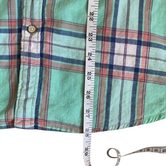 Pepe Jeans Mens Ruskin Twill Plaid Casual Button Down Shirt Slim Fit Mint Green - Picture 9 of 16